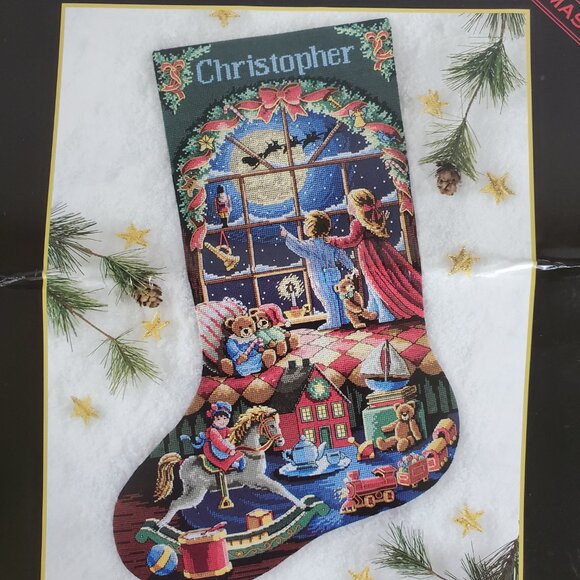DIMENSIONS GOLD COLLECTION Cross Stitch Stocking Kit Must Be St Nick STARTED - Picture 2 of 8